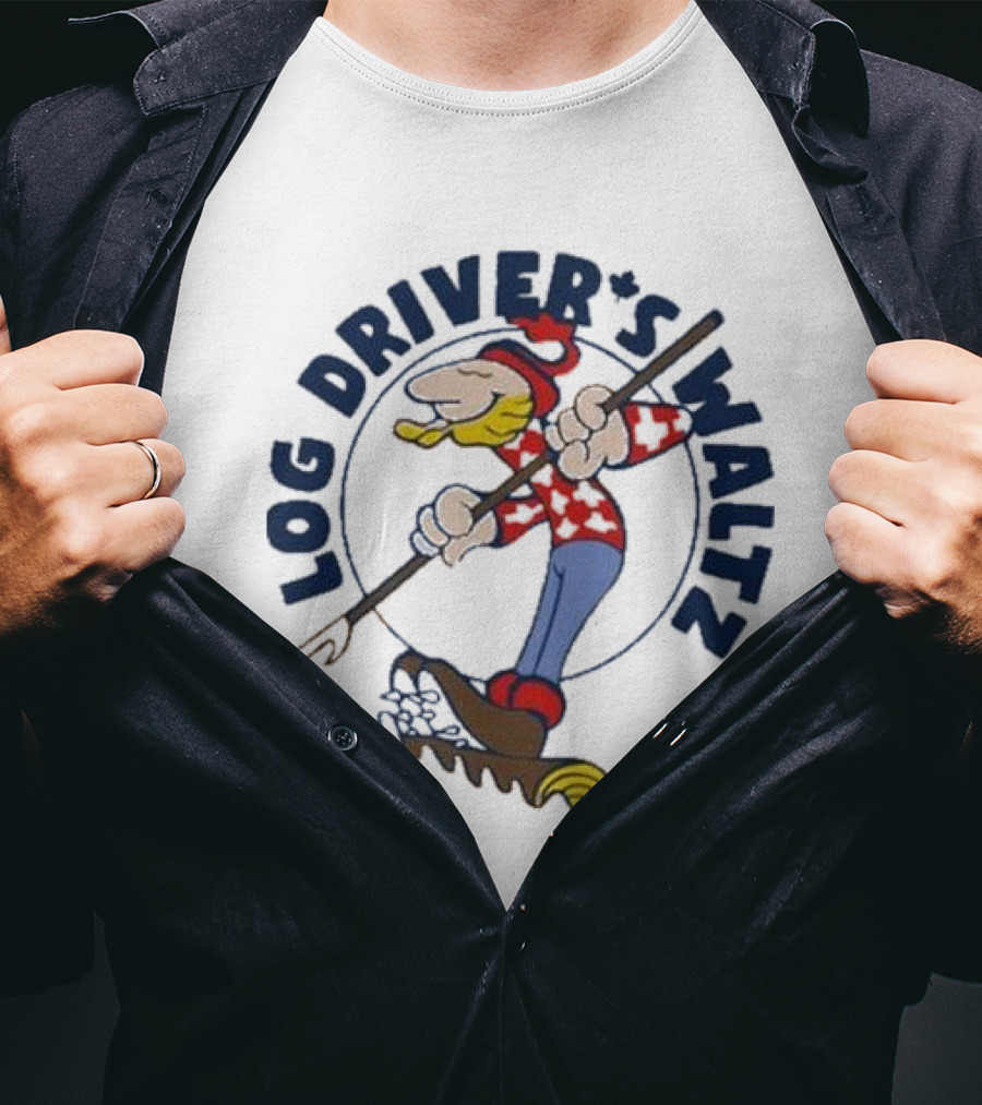 Log Driver’s Waltz Cartoon Character In Red Plaid And Blue Jeans T-Shirt