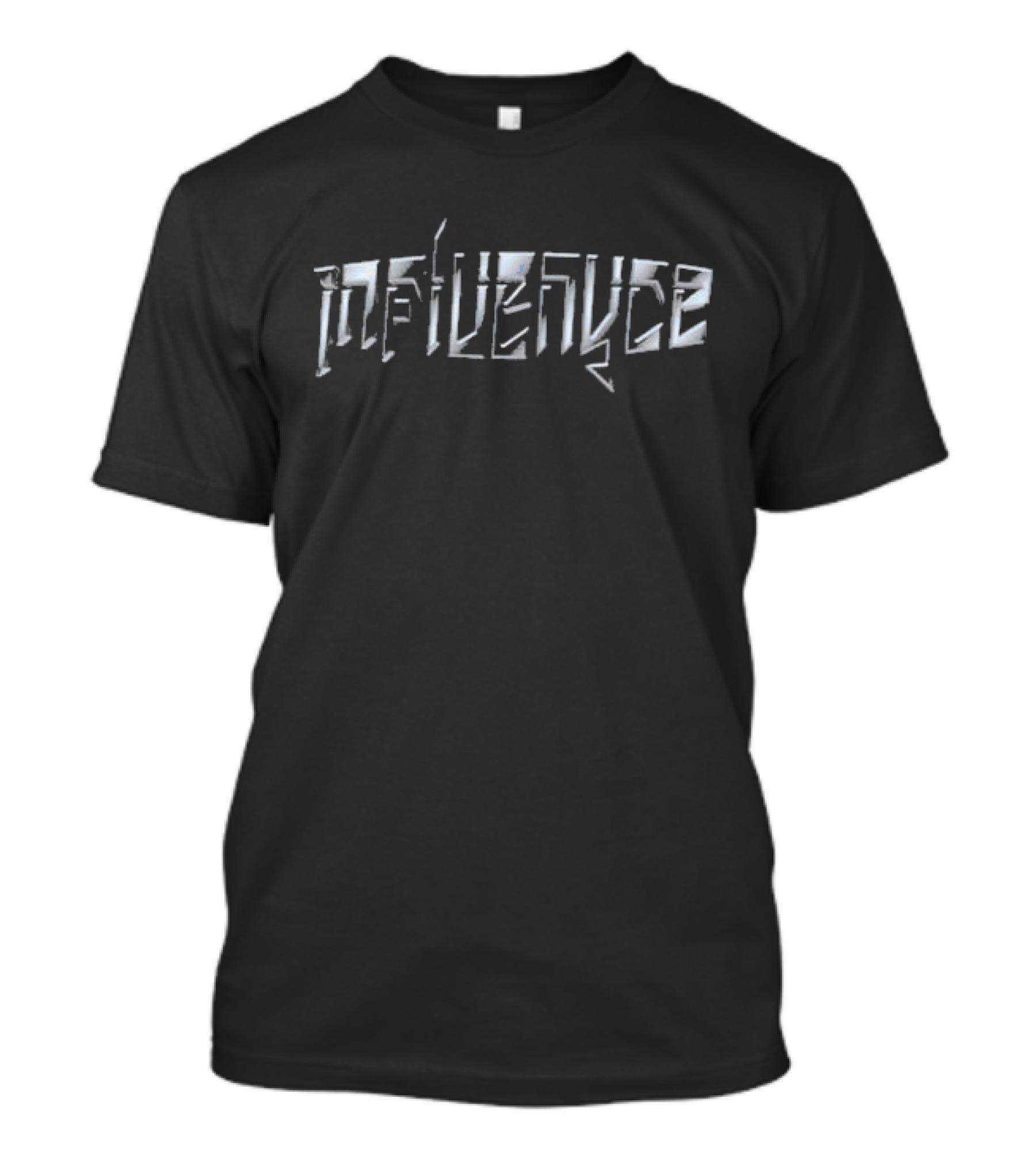 Bad InfluEnyce Edgy Metallic Text T-Shirt