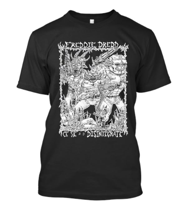 Freddie Dredd Cease And Disintegrate Demon Soldiers Combat Scene T-Shirt