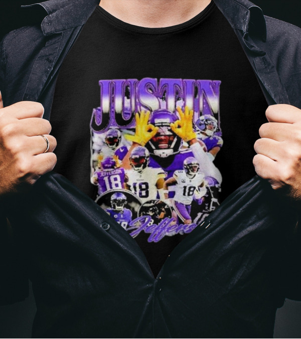 JUSTIN JEFFERSON Minnesota Vikings 18 T-Shirt