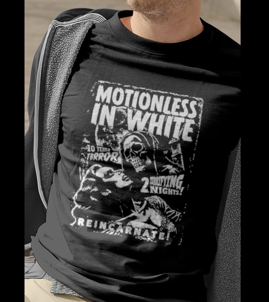 Motionless In White 10 Years Of Terror 2 Terrifying Nights Reincarnate T-Shirt
