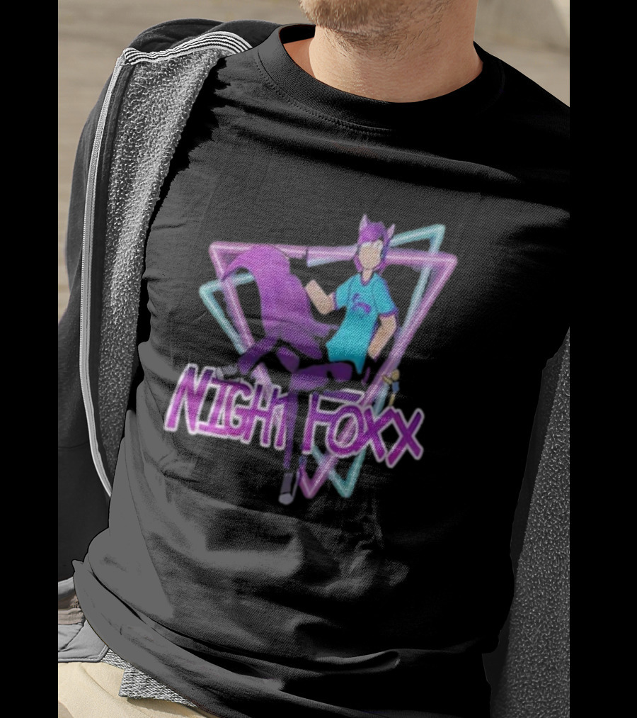 NightFoxx Neon Triangle Aesthetic T-Shirt