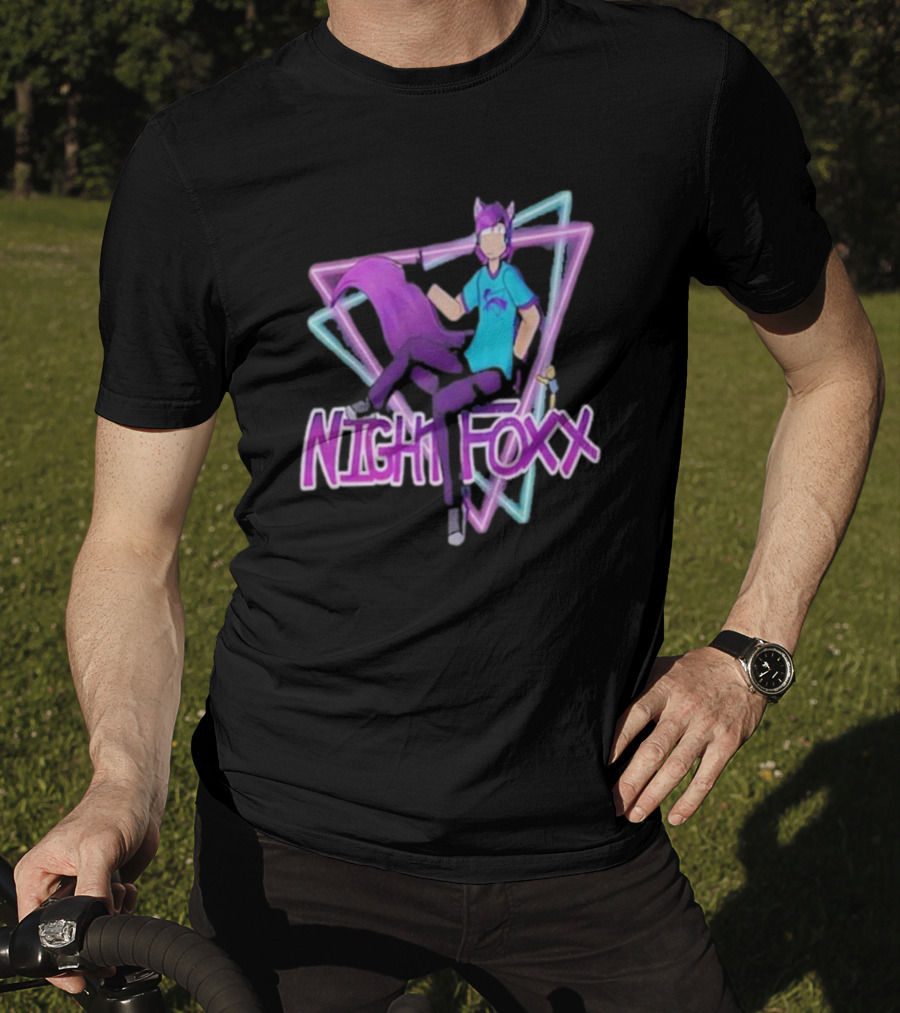 NightFoxx Neon Triangle Aesthetic T-Shirt