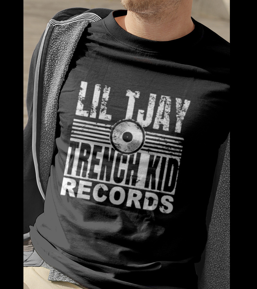 Lil Tjay Trench Kid Records Vintage Vinyl T-Shirt