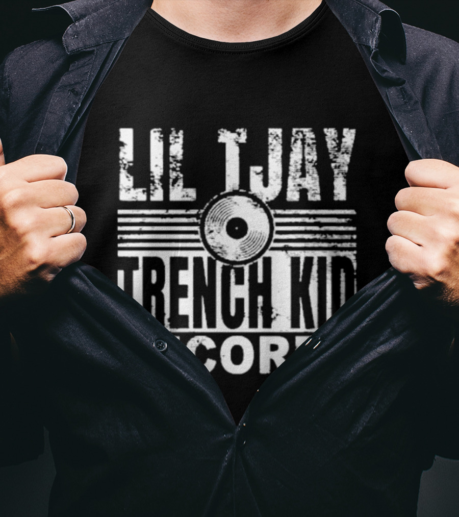Lil Tjay Trench Kid Records Vintage Vinyl T-Shirt