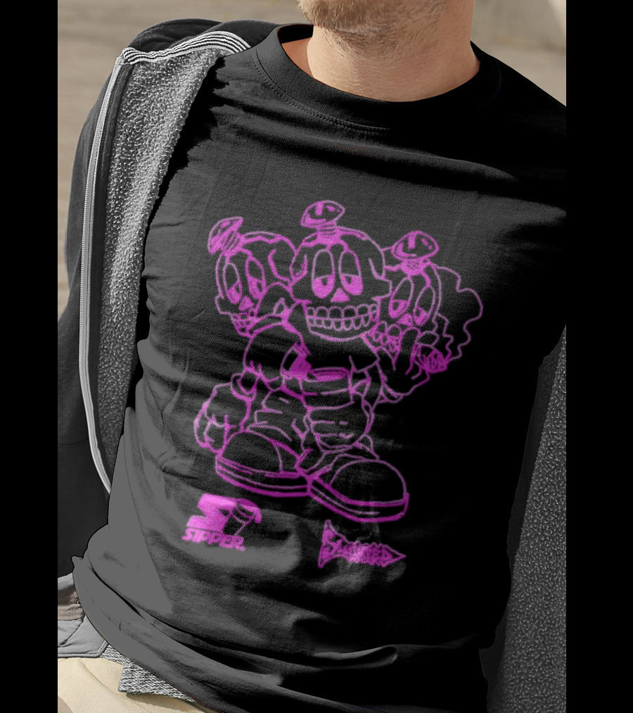 Sipper Slumped Trio Purple Black Outline T-Shirt