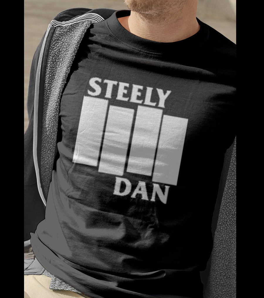 Steely Dan Black Flag Logo Style Blocks T-Shirt