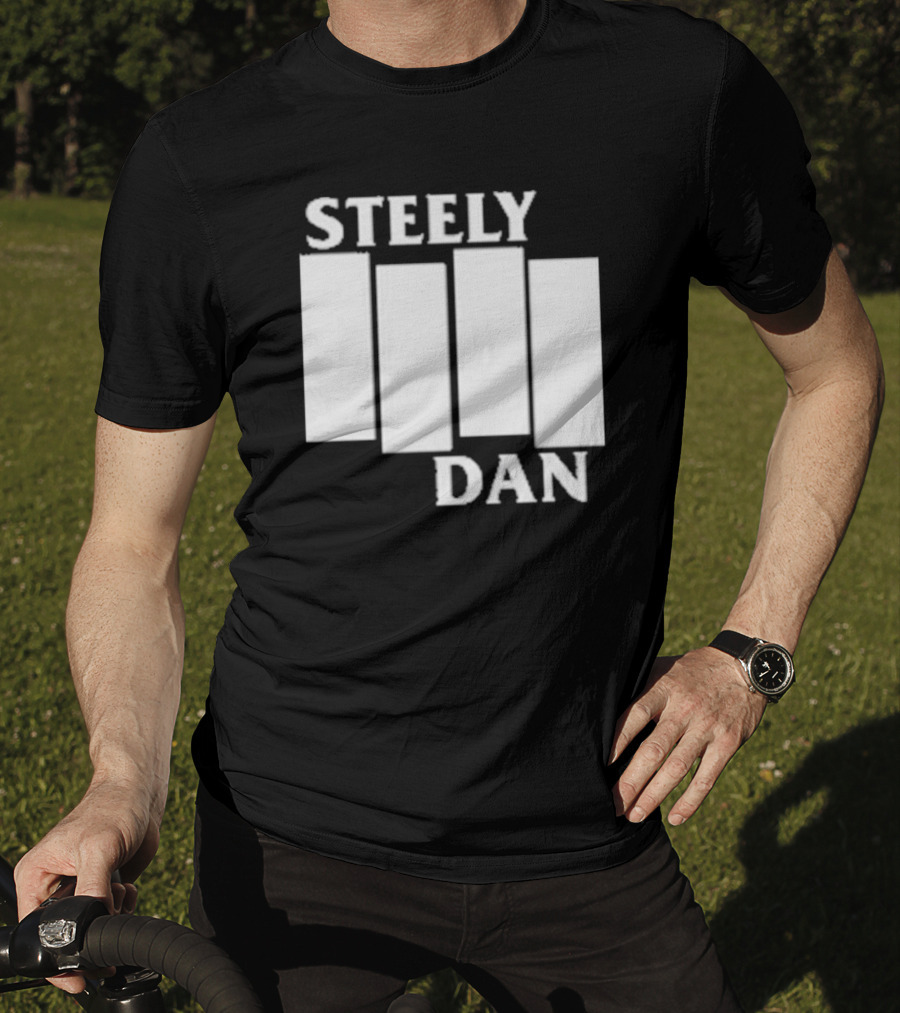 Steely Dan Black Flag Logo Style Blocks T-Shirt