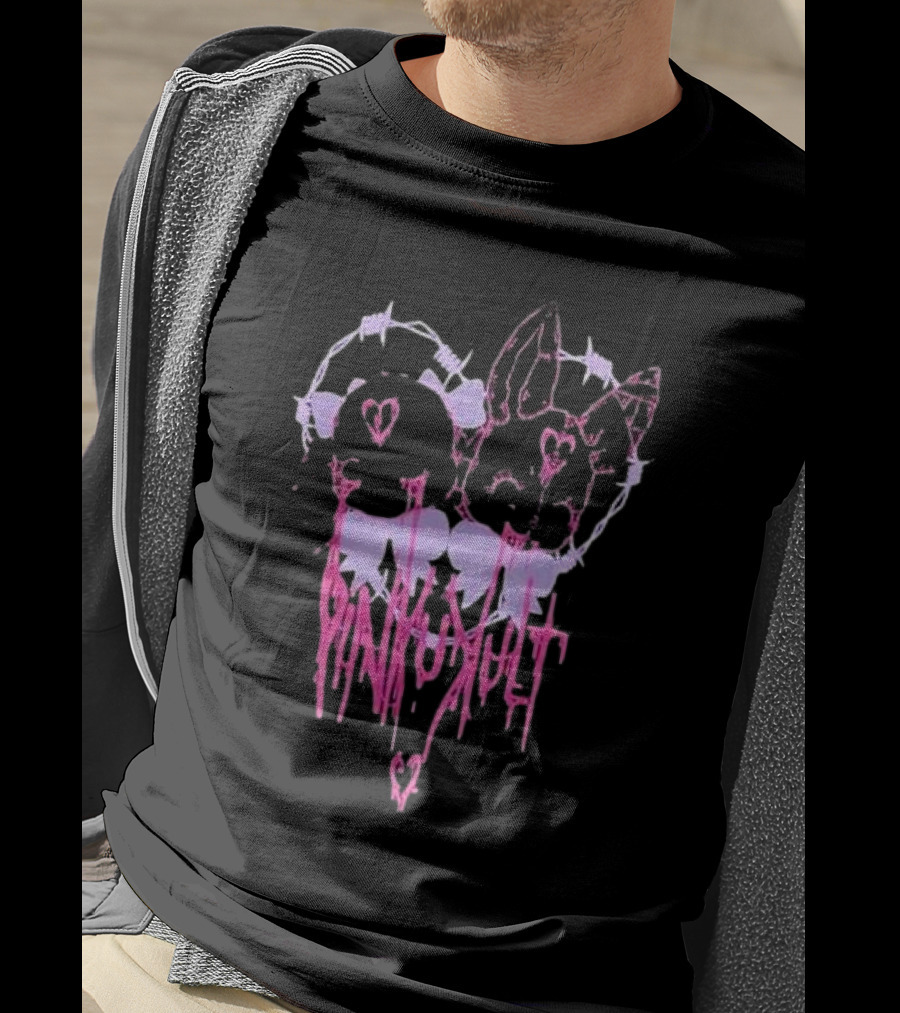 Pinku Kult Heart Barbed Wire Bunnies T-Shirt