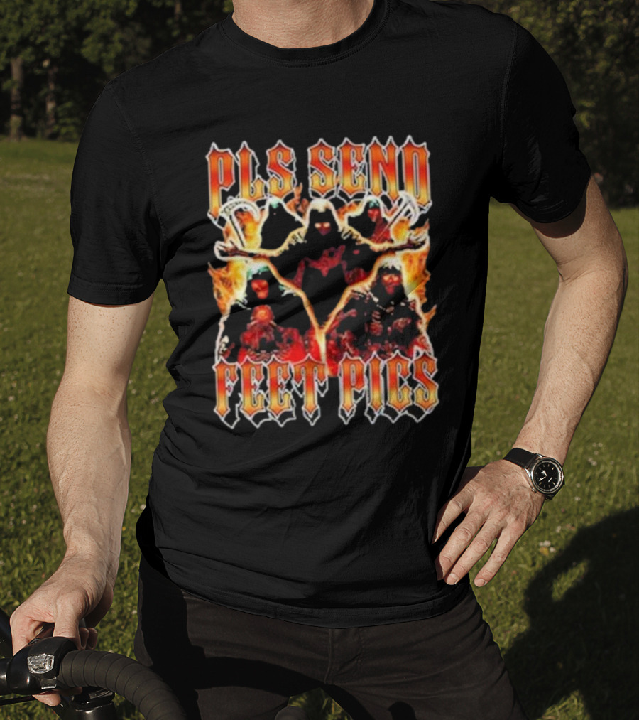 Pls Send Feet Pics Reaper Flames Vintage T-Shirt