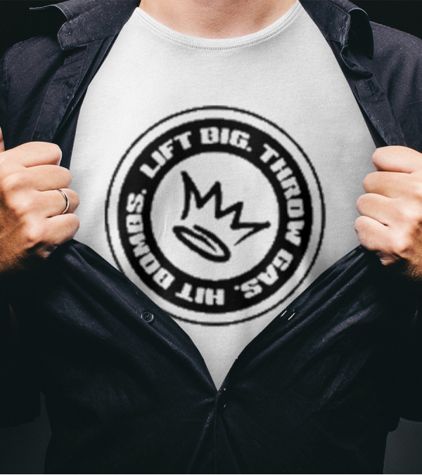King Of Juco Lift Big Throw Gas Hit Bombs Recovery Iconic Crown Emblem T-Shirt