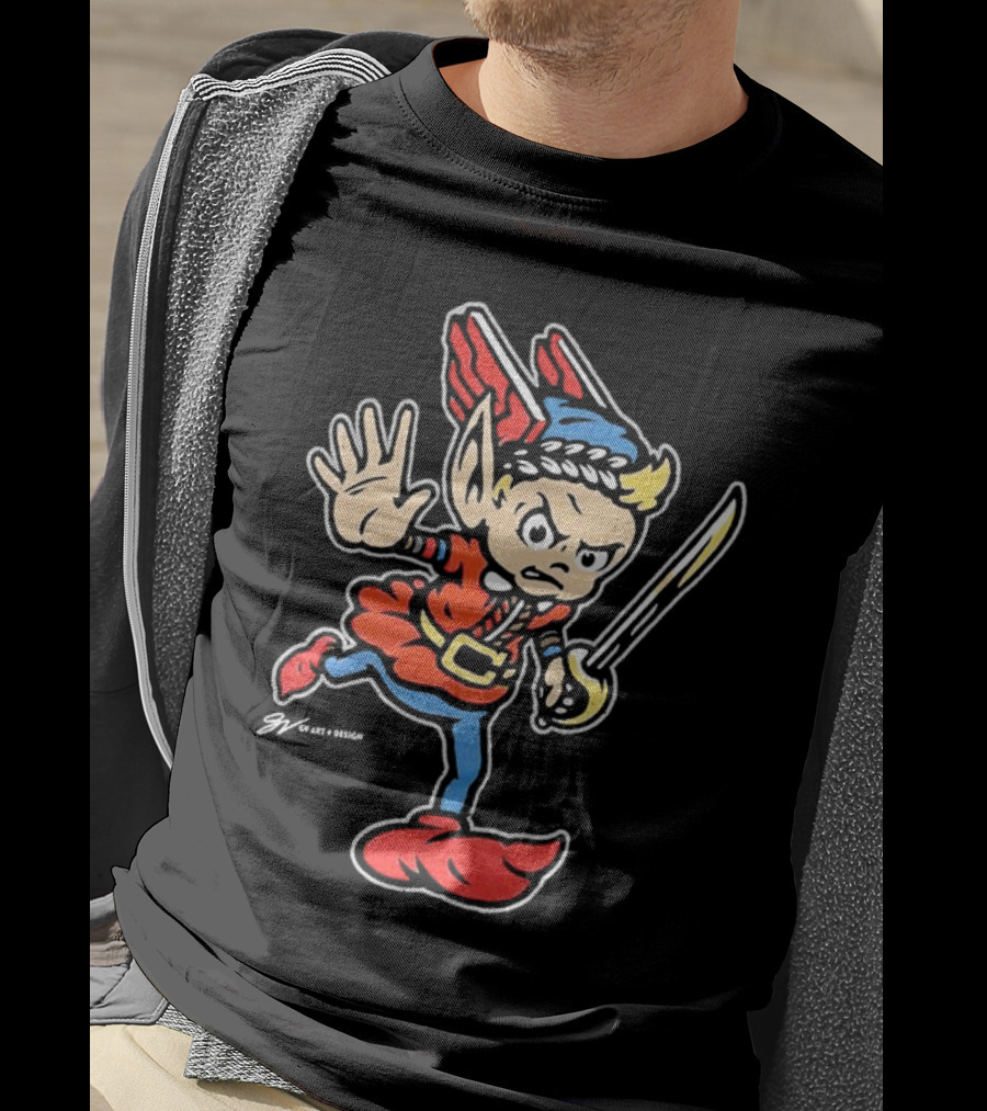Cleveland United Vintage Cartoon Style Warrior Elf With Sword T-Shirt