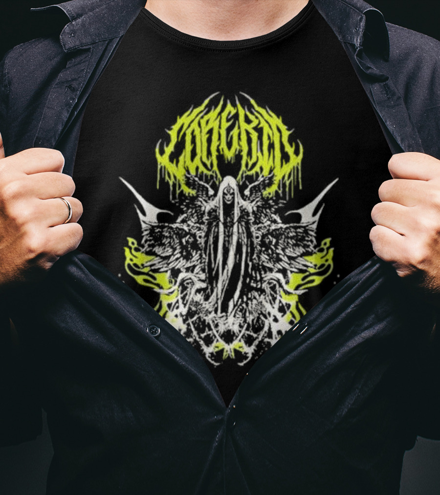 Corekid Dark Angel Grim Reaper Gothic Wings Neon T-Shirt