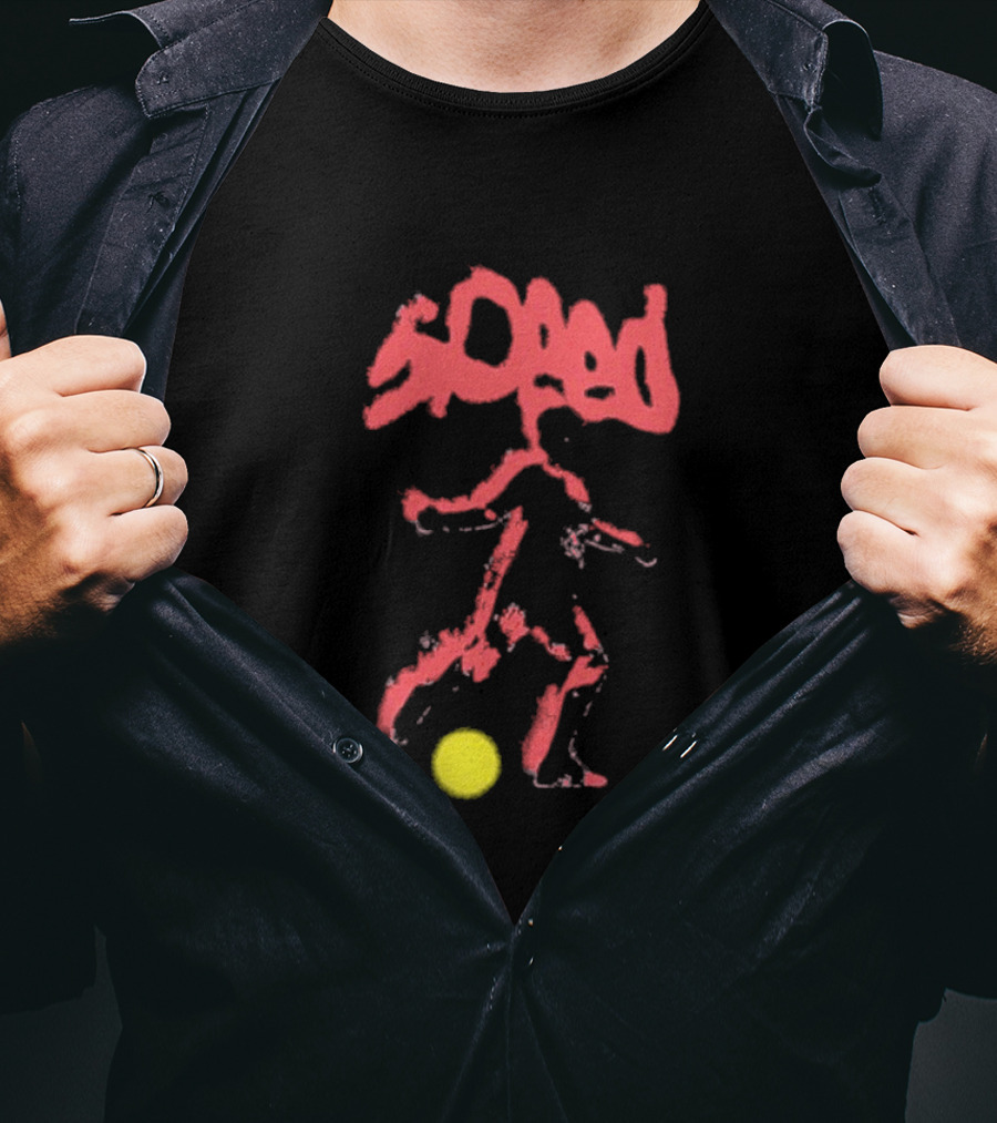 Speed Warp Soccer Player Silhouette With Yellow Ball T-Shirt