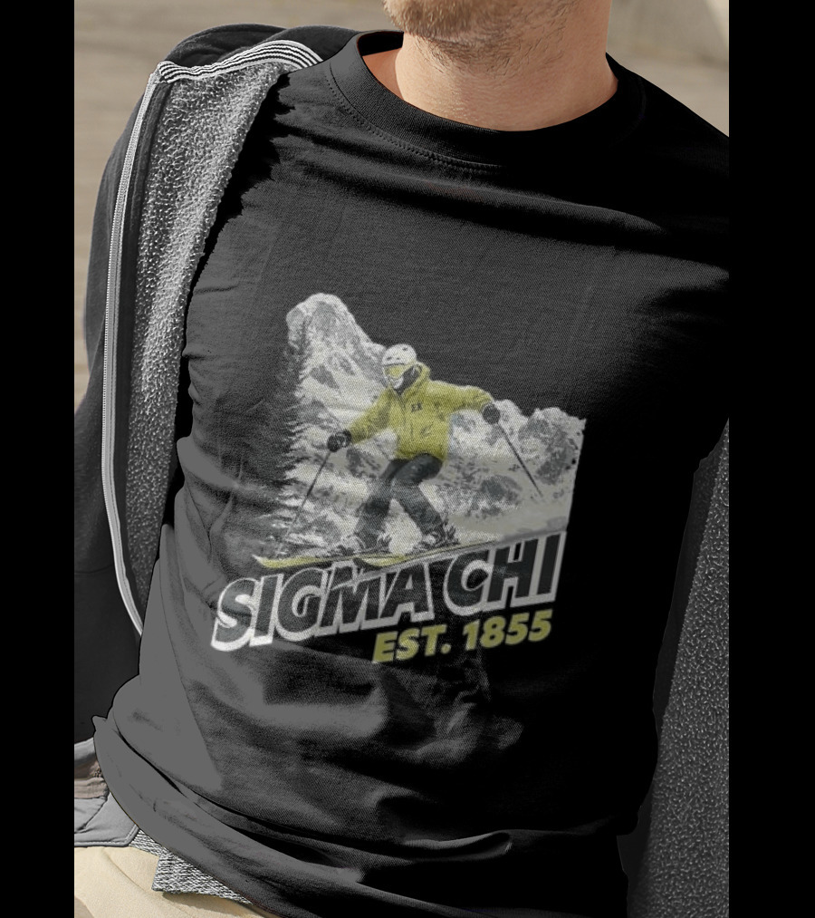 Sigma Chi Ski Club Est 1855 Snowy Mountain Adventure T-Shirt