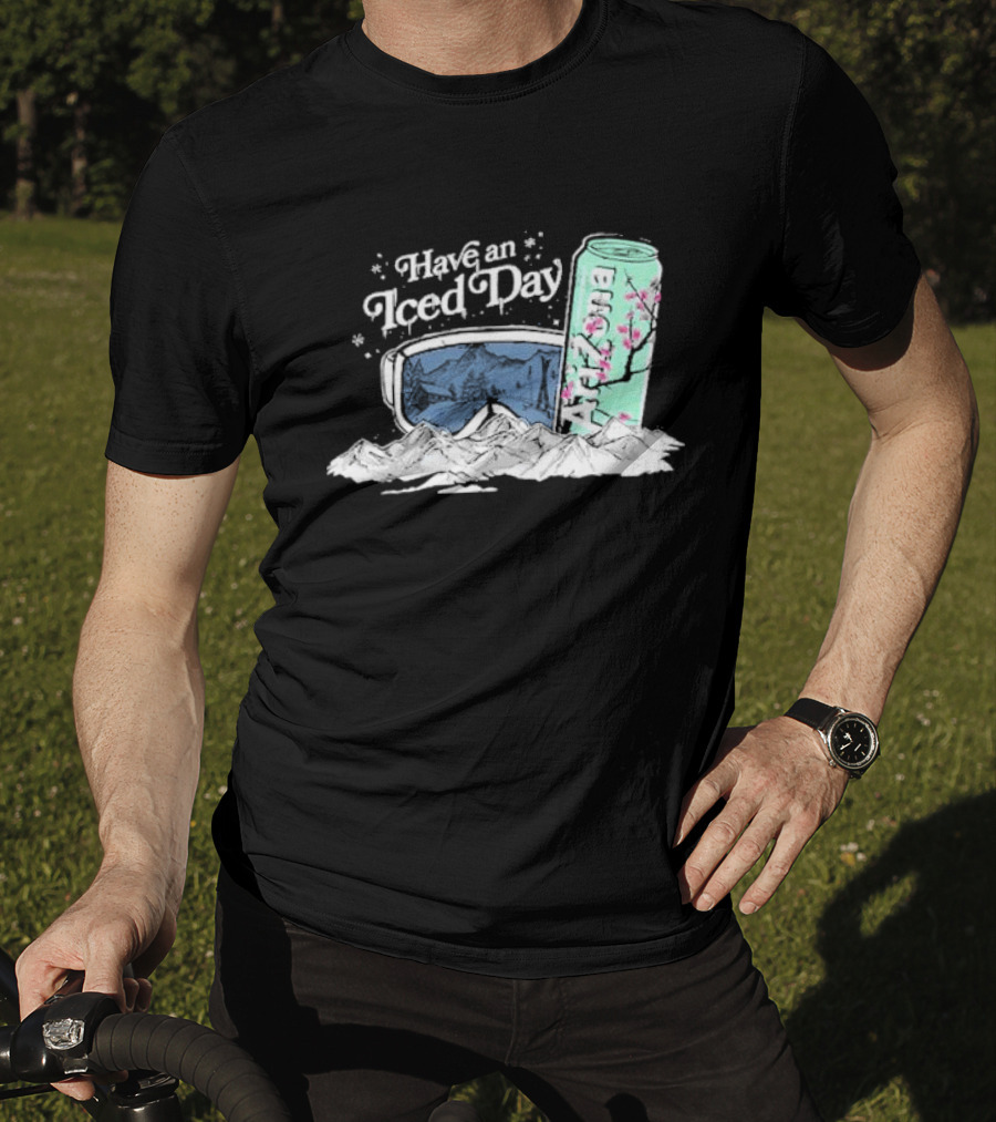 Have An Iced Day Arizona Can Sunglasses Snowy Mountains Blossom T-Shirt