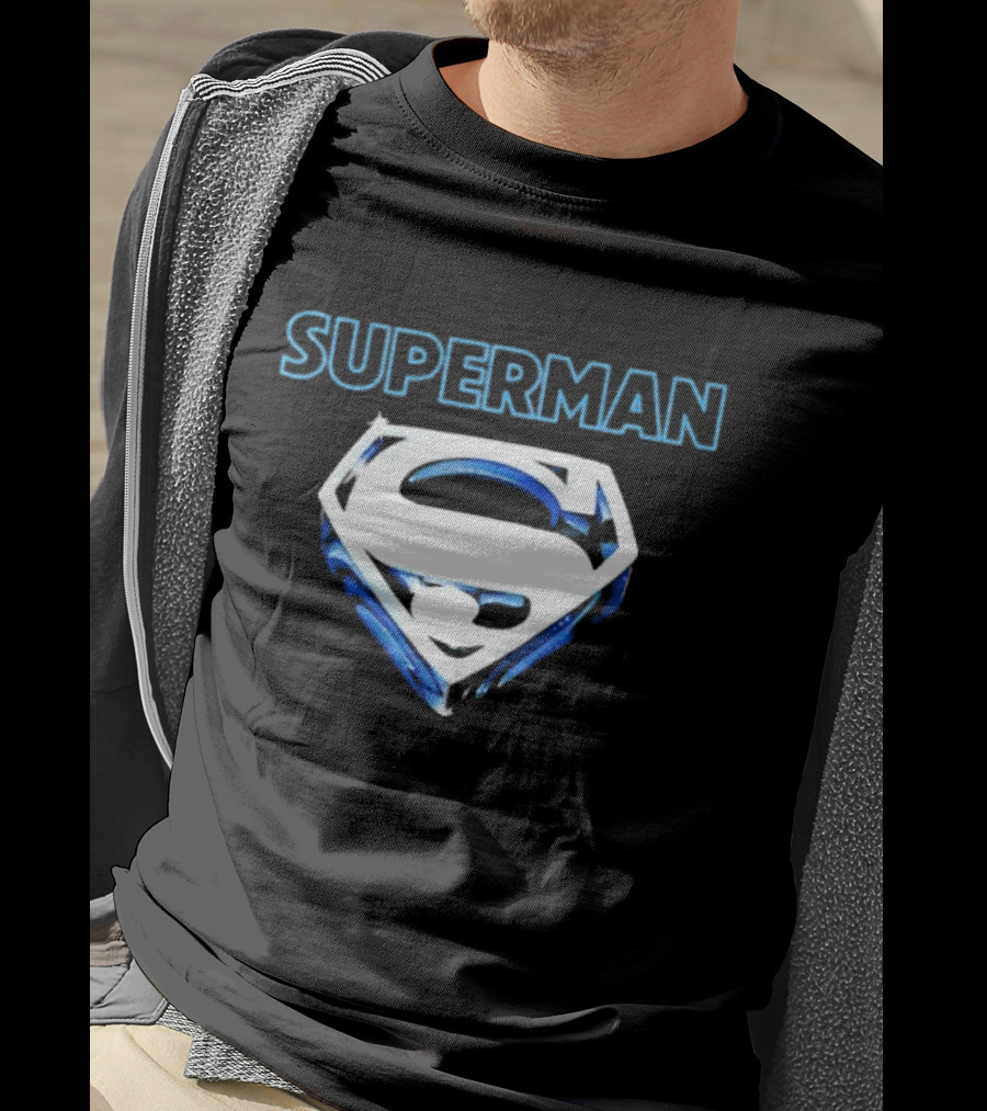 Superman Donner-esque Look White And Blue Iconic Shield T-Shirt