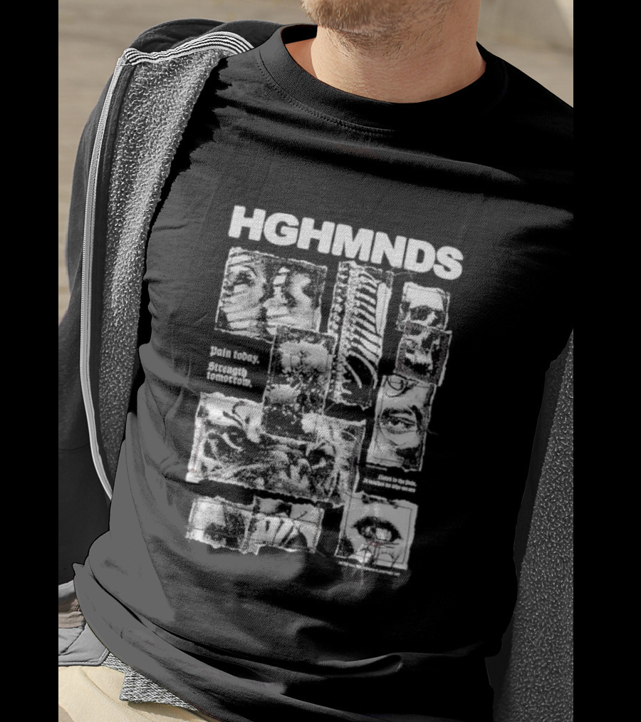 HGHMNDS Pain Today Strength Tomorrow Collage Eyes Faces Skulls T-Shirt