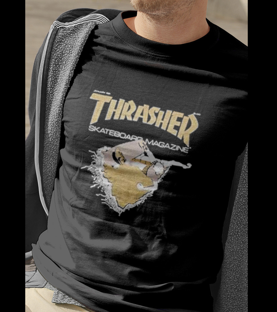 Thrasher Skateboard Magazine Torn Concrete T-Shirt
