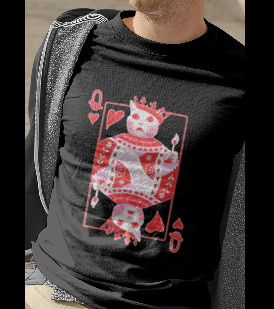 Yeti The Abominable Queen Of My Heart Playing Card Cat King T-Shirt