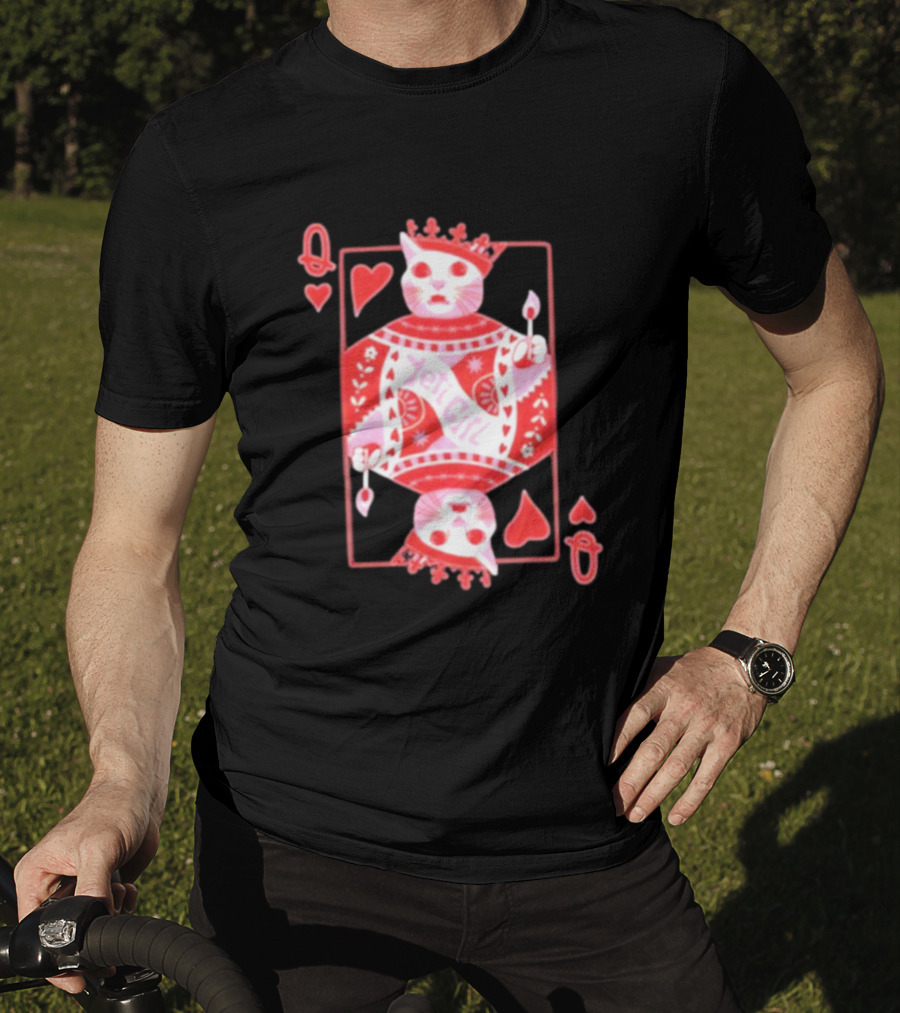 Yeti The Abominable Queen Of My Heart Playing Card Cat King T-Shirt