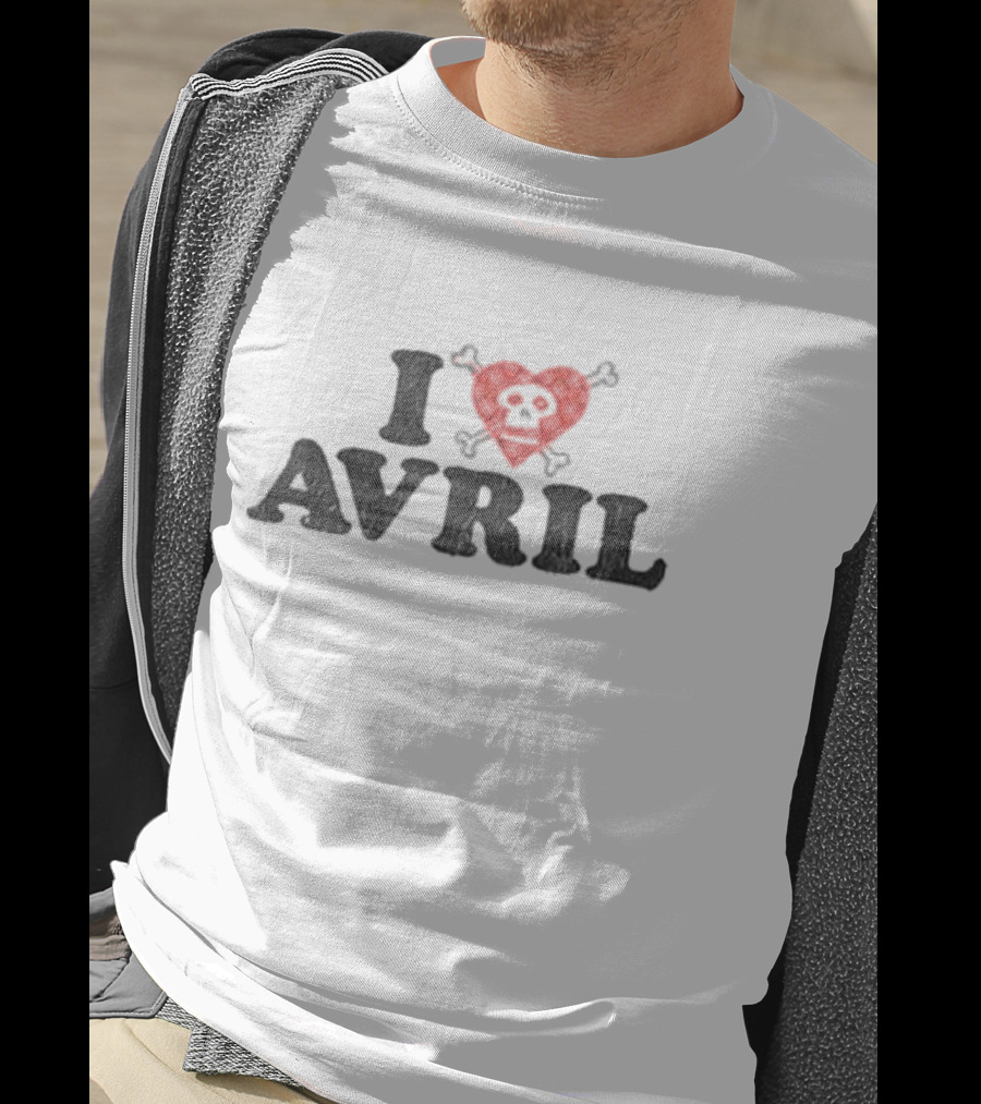 I Heart Avril Skull Red Checkered Punk T-Shirt