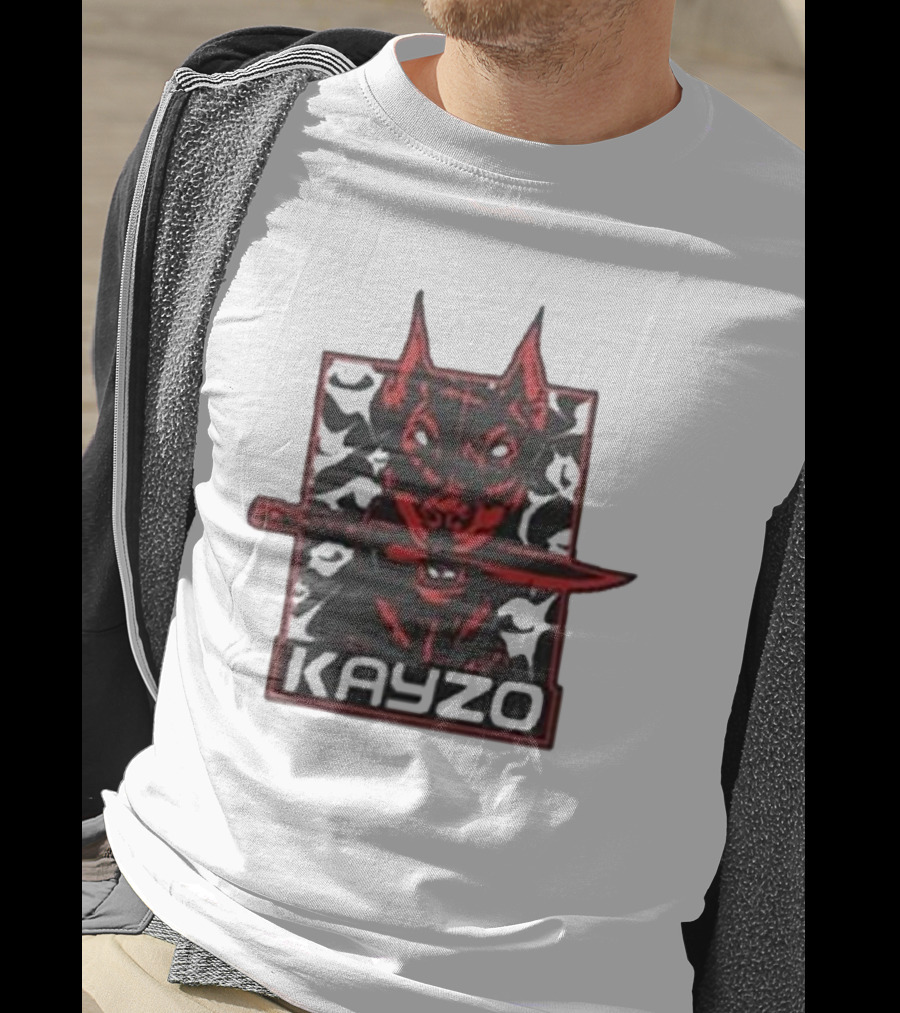 Kayzo Knife Dog Logo With Red And Black T-Shirt