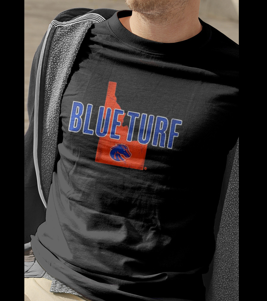 Boise State Blue Turf Idaho Map Bronco T-Shirt