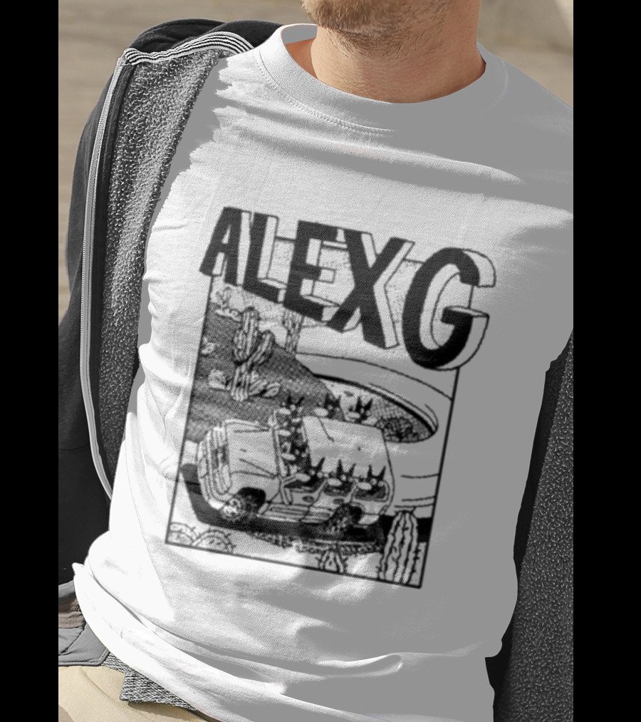 Alex G Car Road Adventure Cactus Desert Scene T-Shirt