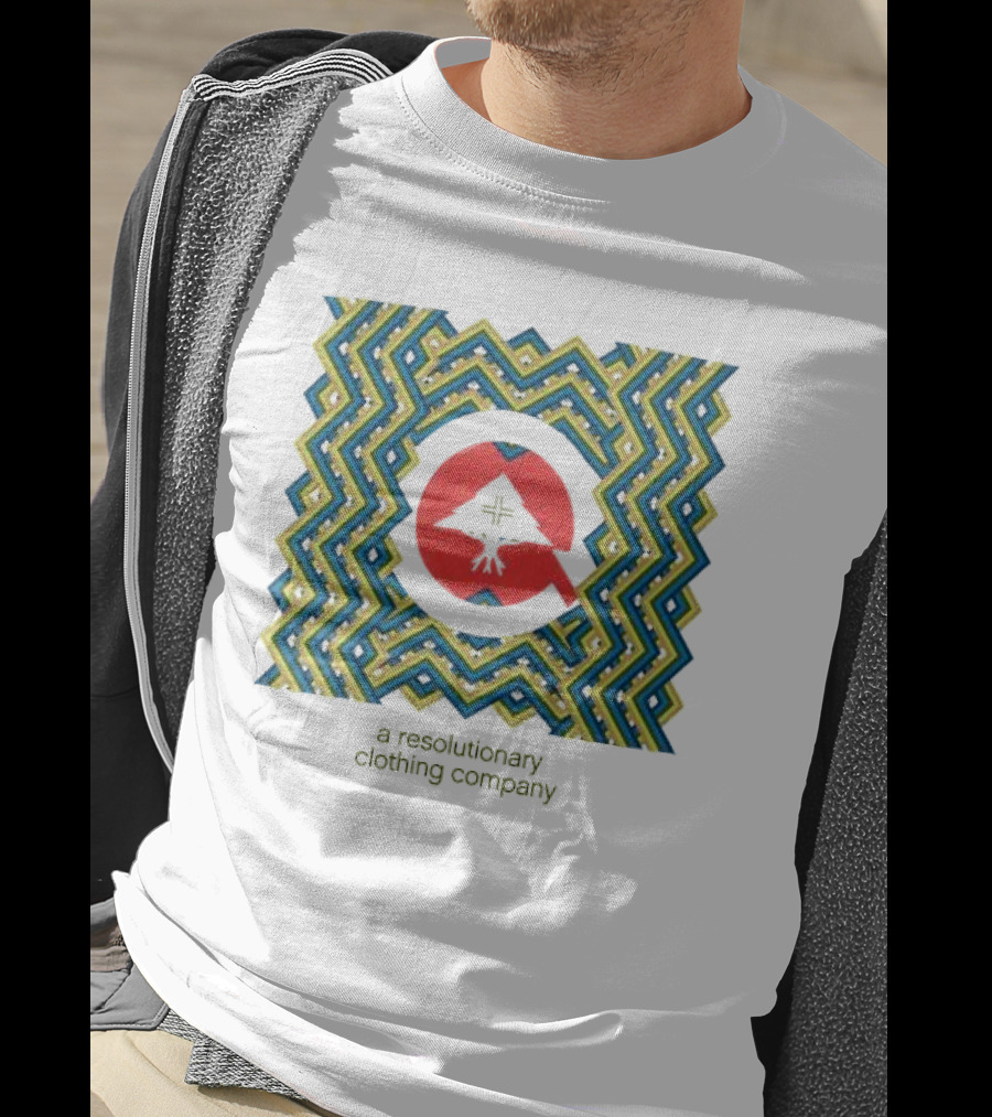 Tribesmen Cycle A Resolutionary Clothing Company Bold Geometric Pattern With Red White T-Shirt