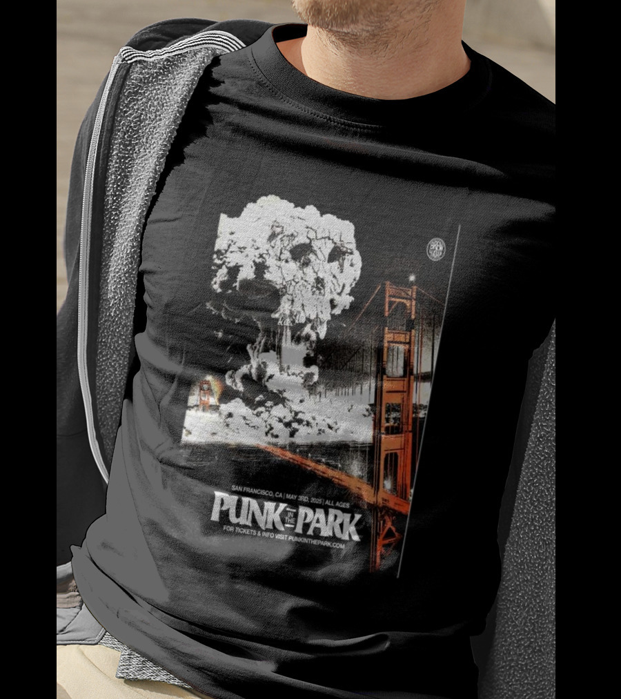 Punk In The Park San Francisco May 3 2025 Golden Gate Explosive Skull Event T-Shirt