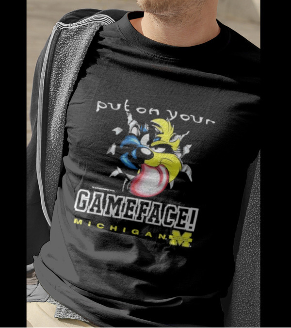 Put On Your Gameface Michigan University Of Michigan Taz The Tasmanian Devil Looney Tunes T-Shirt