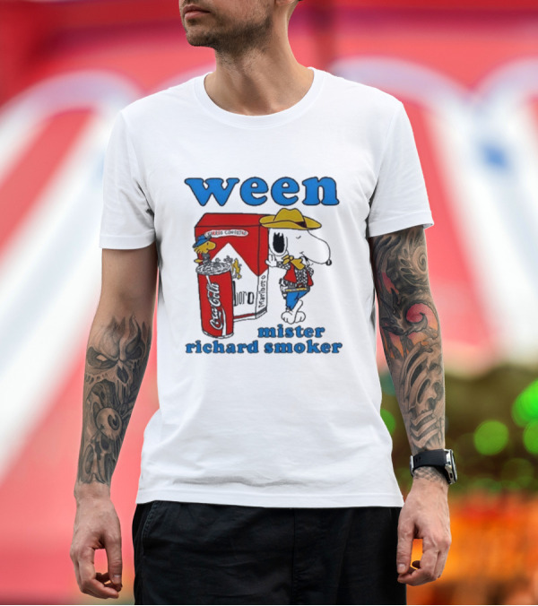 Premium T-Shirt: Ween Mister Richard Smoker Snoopy Coca-Cola Marlboro T-Shirt Ween Mister Richard Smoker Snoopy Coca-Cola Marlboro T-Shirt
