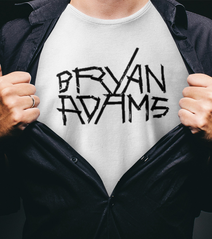 BRYAN ADAMS Logo Messy Happy Text T-Shirt
