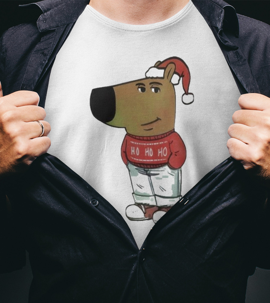 Ho Ho Ho Chill Guy Dog Christmas T-Shirt