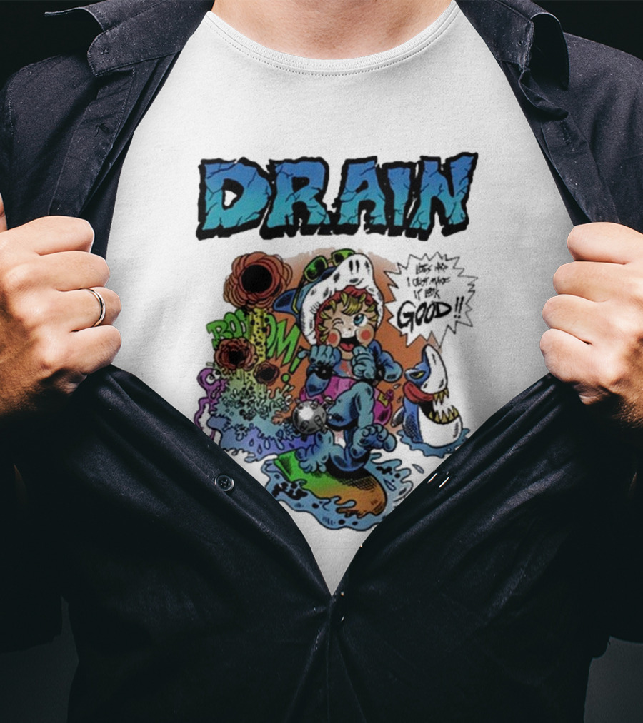 DRAIN Life's Hard But I Got It Good Skater Duck Bombs T-Shirt