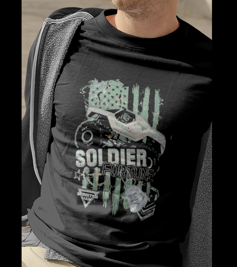 Soldier Fortune Monster Jam Truck American Flag Youth T-Shirt