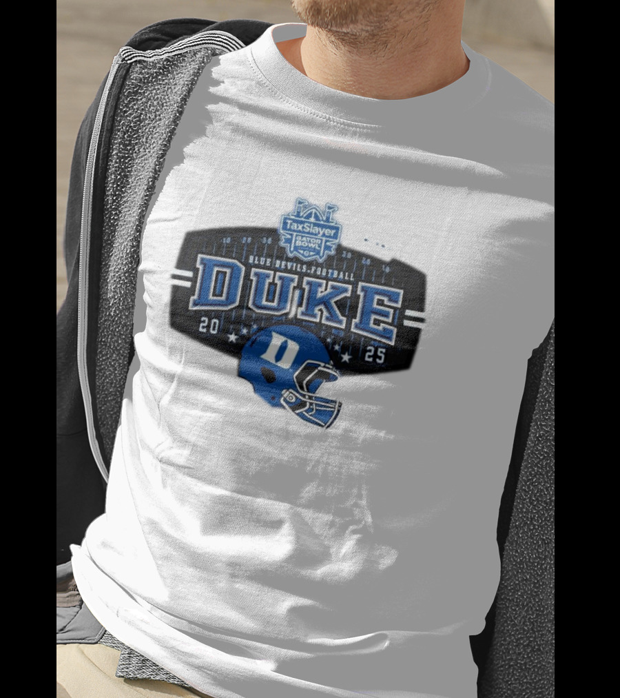 Duke Blue Devils Football TaxSlayer Gator Bowl 2025 Helmet Jacksonville FL T-Shirt