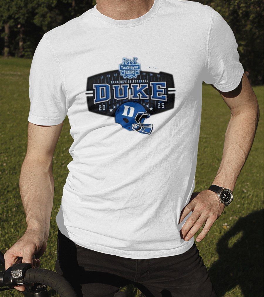 Duke Blue Devils Football TaxSlayer Gator Bowl 2025 Helmet Jacksonville FL T-Shirt