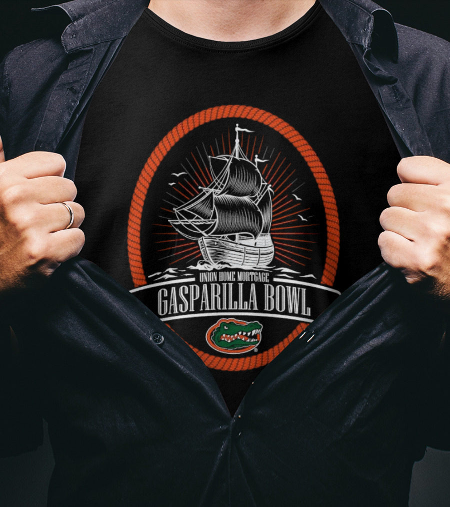 Florida Gators Union Home Mortgage Gasparilla Bowl Pirate Ship T-Shirt