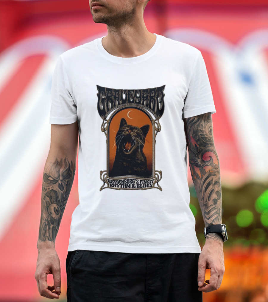 Graveyard Gothenburg's Finest Rhythm and Blues Tour Fall 2024 Moonlit Black Cat T-Shirt