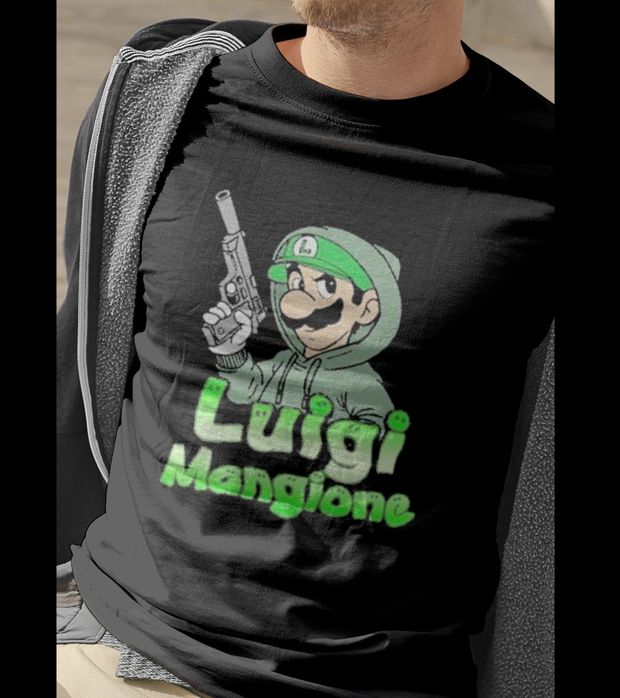 Luigi Mangione Hoodie Gun Character Mashup T-Shirt