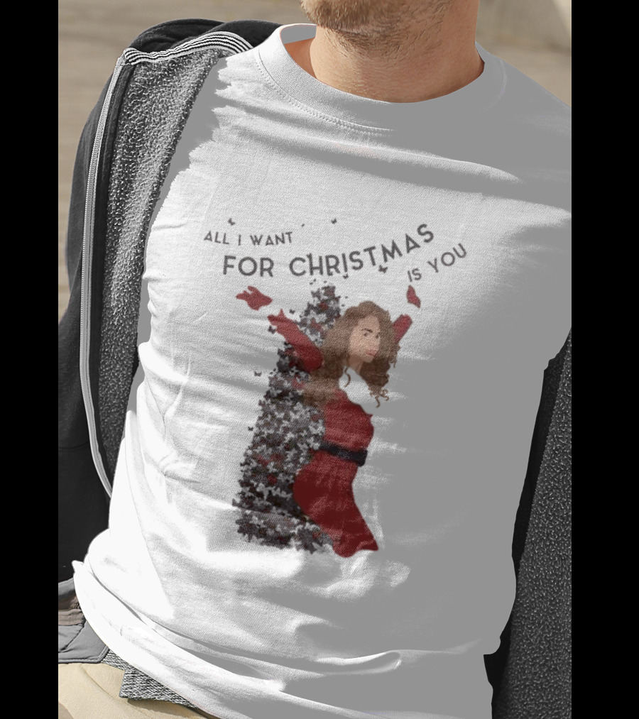 All I Want For Christmas Is You Mariah Carey Butterfly Holiday T-Shirt