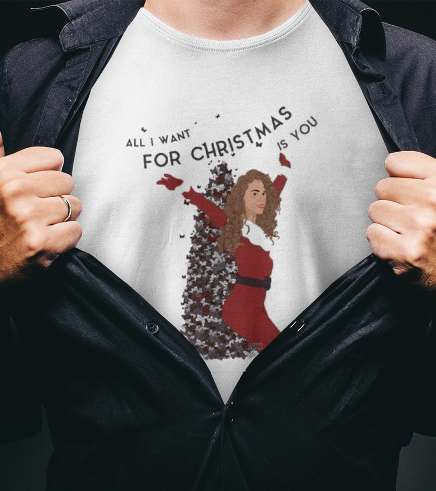 All I Want For Christmas Is You Mariah Carey Butterfly Holiday T-Shirt