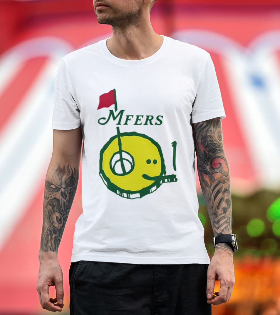 Mfers Sartosh Pitito Golf Flag Yellow Face T-Shirt
