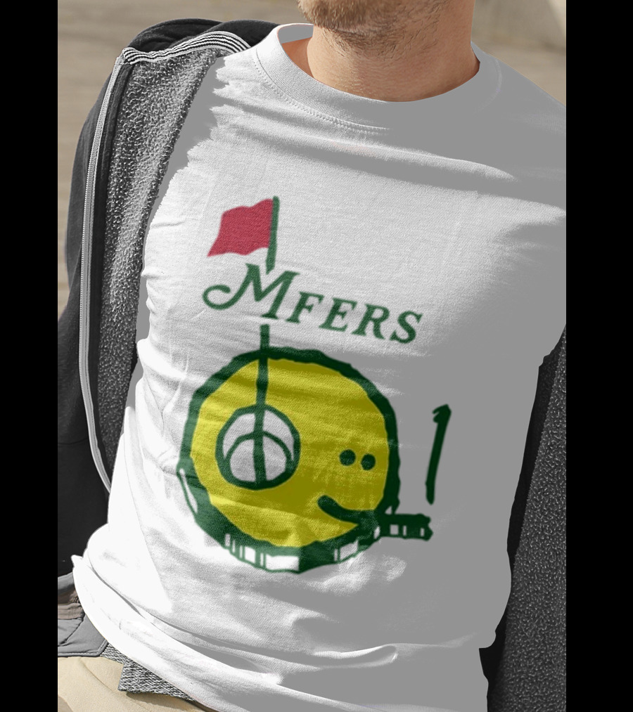 Mfers Sartosh Pitito Golf Flag Yellow Face T-Shirt