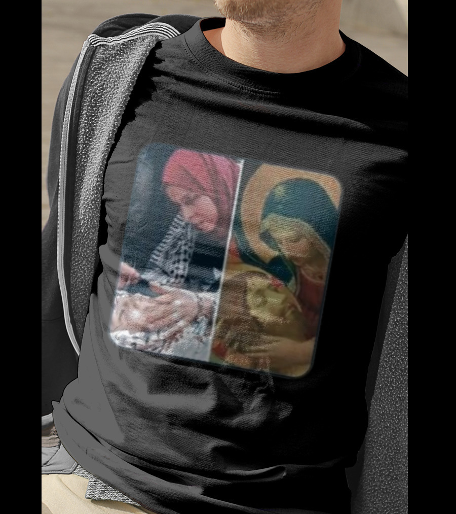 Icon Gaza Hamas Pietà Juxtaposition T-Shirt