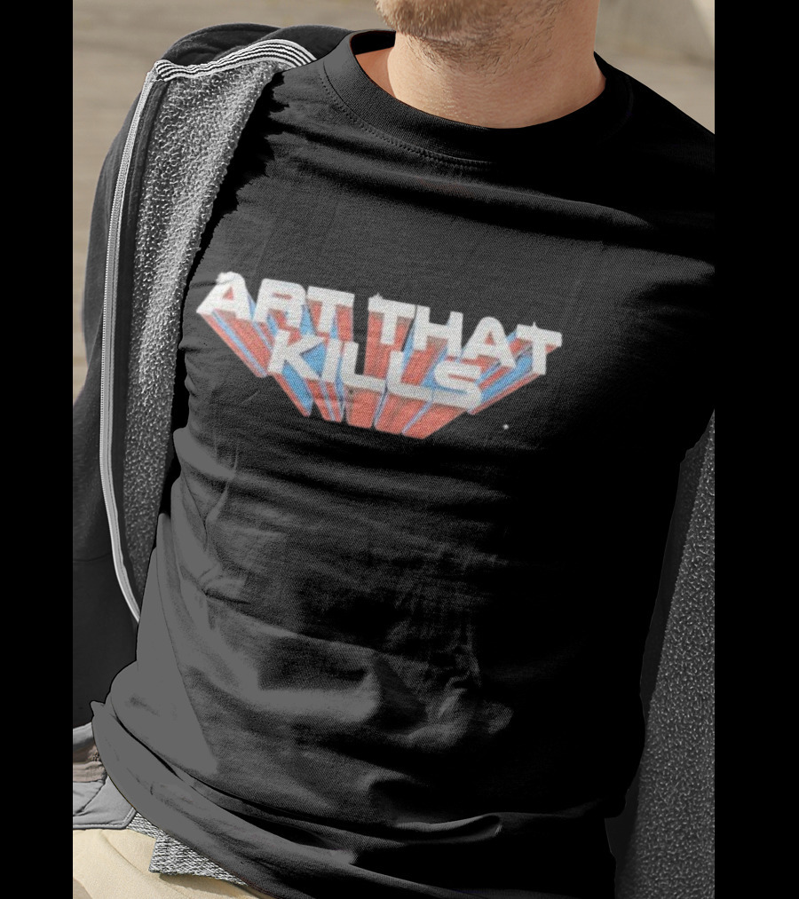 Art That Kills Gallery Dept Vintage Style Retro 3D Text T-Shirt