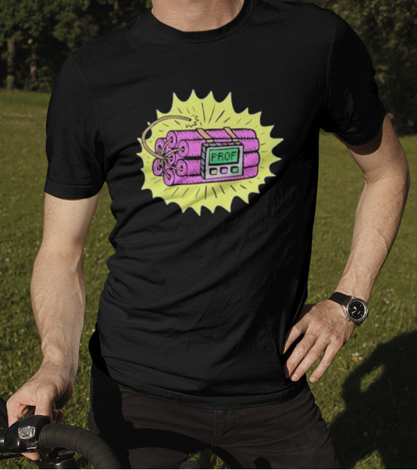 Prof Dynamite Cartoon Bomb Graphic T-Shirt