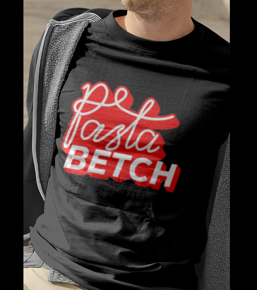 ITSQCP Pasta Betch Red And White Bold Script T-Shirt